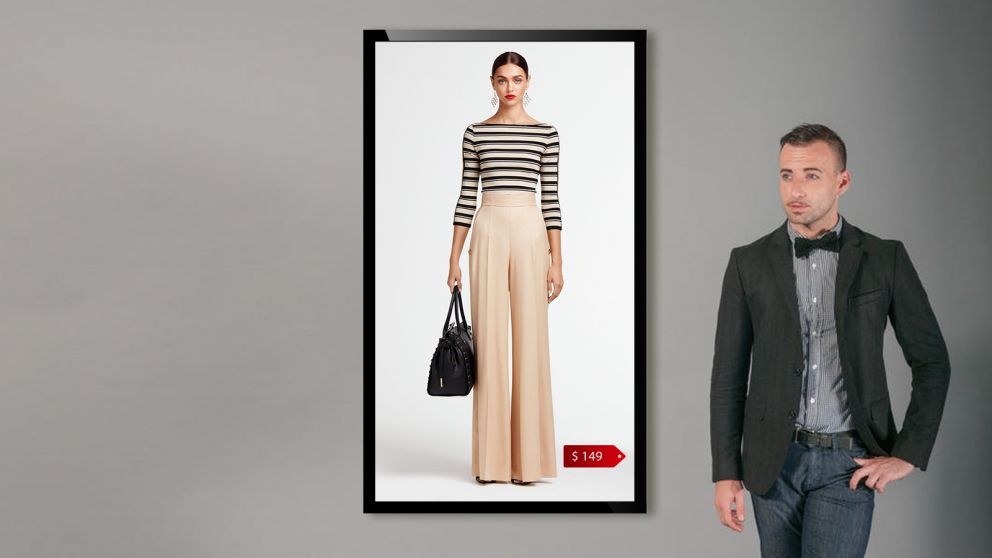 Portrait-mode digital signage in clothes shops 1